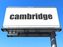 mot de cambridge sur le panneau d'affichage photo