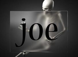 Joe mot sur verre et squelette photo