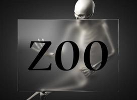 mot zoo sur verre et squelette photo