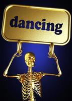 mot dansant et squelette doré photo