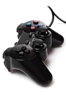 manette noire sur fond blanc photo