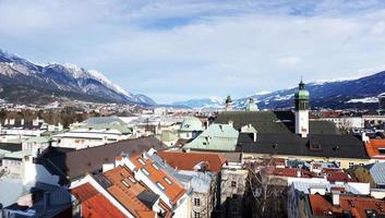 Points de vue sur le toit en hiver, Innsbruck, Autriche, Europe photo