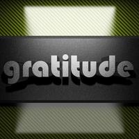 mot de gratitude de fer sur carbone photo