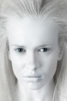 portrait, mystérieux, albinos, femme