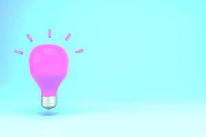 Icône d'ampoule minimale de style dessin animé 3d. idée, solution, entreprise, concept de stratégie. solution et idée d'entreprise. pensée, symbole d'invention. photo