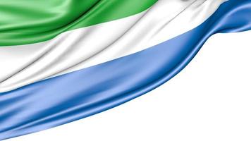 drapeau sierra leone isolé sur fond blanc, illustration 3d photo