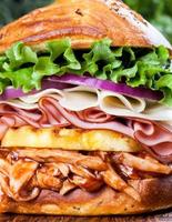 gros sandwich au poulet hawaïen barbecue photo