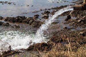 l'eau a jailli dans le sol. photo