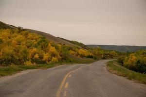 Couleurs d'automne le long de la chaussée dans la vallée de qu'appelle, saskatchewan, canada photo