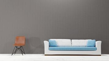 Rendu 3d design d'intérieur minimal avec mur et mobilier en céramique photo