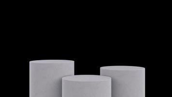 Podium en marbre gris d'image de rendu 3d avec publicité d'affichage de produit de fond blanc. photo