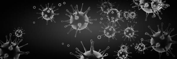 arrière-plan du virus corona, concept de risque pandémique. illustration 3d photo