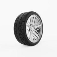 pneu de voiture ou roue de pneu sur fond blanc isolé. concept d'accessoires de transport et de véhicule. rendu 3d photo
