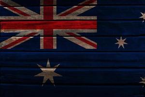 drapeau de l'australie sur bois photo