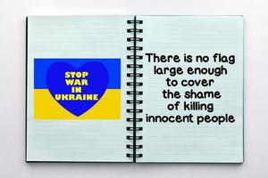la honte de tuer des innocents. citation inspirante et motivante. arrêter la guerre en ukraine concept photo