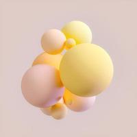 fond de cercle abstrait de rendu 3d, combinaison de cercles harmonieux dans des tons pastel. photo