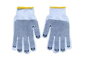 gants avec anti-dérapant bleu isolé sur fond blanc., chemin de détourage inclus photo