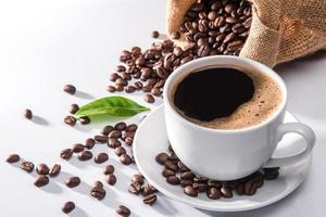tasse à café et grains de café