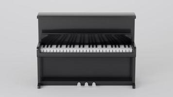 piano noir classique sur fond blanc. rendu 3d. photo