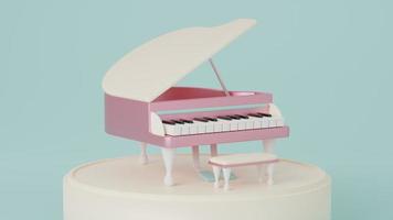 couleur douce de style miniature de piano à queue. rendu 3d