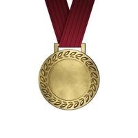 médaille d'or vierge isolée sur blanc. rendu 3D