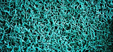 un doux tapis en fibres bouclées bleu ciel. photo