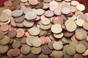argent: pièces en euros photo