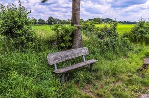 un banc public vide trouvé dans le nord de l'europe photo