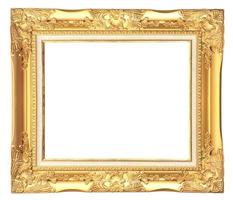 cadre doré antique isolé sur fond blanc photo