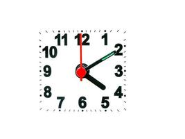 horloge indiquant l'heure sur un fond blanc photo