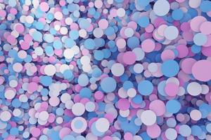 abstrait de composition de mosaïque décorative de cercle géométrique violet et bleu marine pastel. rendu 3d de cylindres chaotiques dégradés colorés abstraits