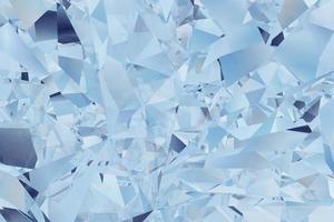 cristal numérique verre brisé fond bleu clair illustration 3d. texture de polygone de réflexion de kaléidoscope à la mode photo