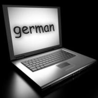 mot allemand sur ordinateur portable photo