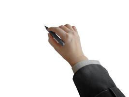 main féminine isolée tenant un style d'affaires de stylo, pour l'élément de présentation photo