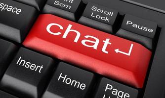 chat mot sur le bouton clavier rouge photo