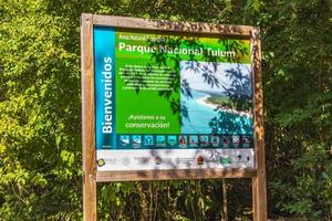 tulum quintana roo mexico 2022 information sur le parc national de tulum entrée panneau de bienvenue au mexique. photo