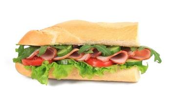 sandwich frais baguette française. photo