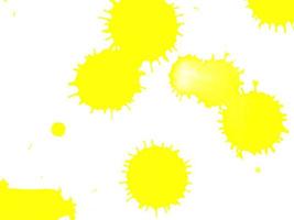 éclaboussures de peinture aquarelle de couleur jaune point sur fond de papier blanc photo