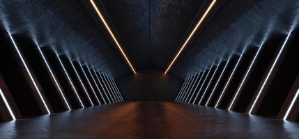 sci fi studio futuriste scène chambre noire dans la station spatiale avec fond de néons lumineux. photo