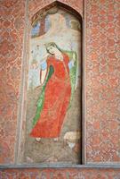 fresque ancienne représentant une femme persane
