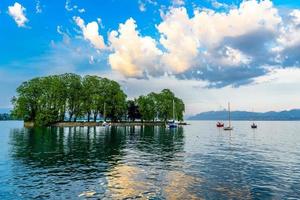 arbres sur la petite île du lac de genève, suisse photo