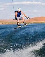 homme, wakeboard, à, lac, powell photo