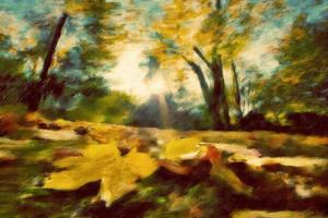 peinture vintage de parc d'automne. photo