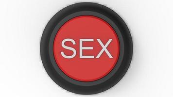 sexe bouton rouge isolé illustration 3d rendre photo