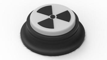bouton blanc nucléaire rendu 3d illustration isolé photo