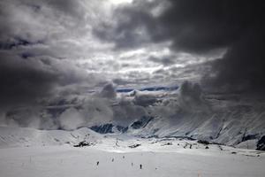 piste de ski avant la tempête