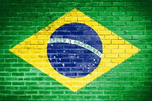 fond de texture de mur de drapeau du brésil photo