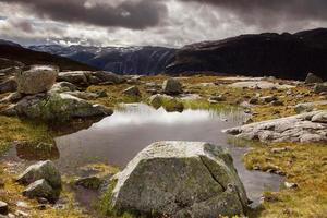 scènes de montagne colorées en norvège. beau paysage de norvège, scandinavie. paysage de montagne norvège. nature en été. photo