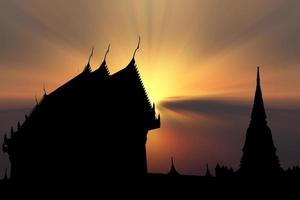 fond de coucher de soleil temple silhouette photo