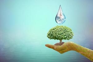 Journée mondiale de l'eau. l'eau du robinet. préserver l'environnement pour la durabilité photo